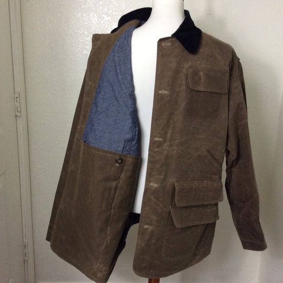 Mens Hunting Waxed Oiled Hunting Cotton Field Coat MADE IN USA - Picture 4 of 9